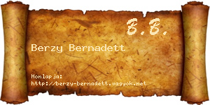 Berzy Bernadett névjegykártya